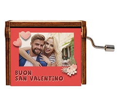 Carillon in legno grafica rossa Buon San Valentino