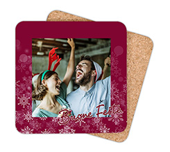 Il sottobicchiere con stelle di neve