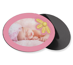 Magnete ovale grande con fiore giallo