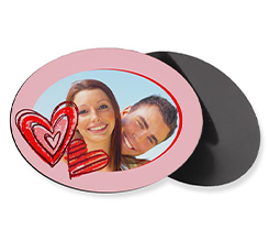 Cuori rossi per la tua foto calamita ovale