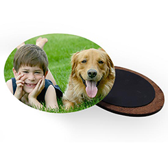 Calamita Ovale in legno personalizzata con foto