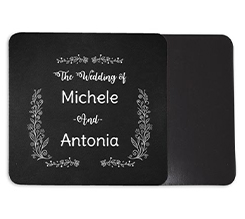 Magnete quadrato con grafica nera