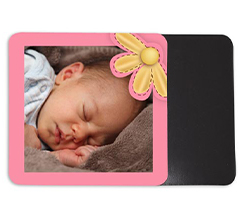 Magnete quadrato grande con fiore giallo