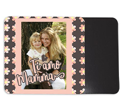 Magnete quadrato con grafica con fiori