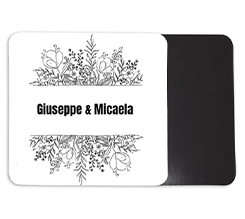 Magnete quadrato con grafica con fiori