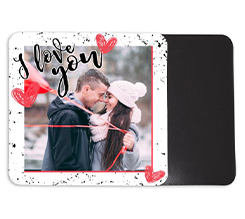 Grafica con cuori e scritta su magnete