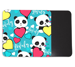 Calamita quadrata con grafica con panda