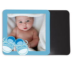 Magnete quadrato grande con scarpette blu