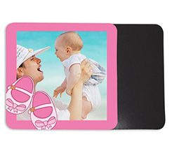 Magnete quadrato grande con scarpette rosa