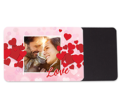 Calamita rettangolare love con cuori rossi