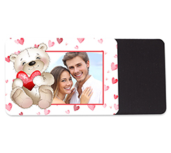 Calamita rettangolare con orsetto e cuori