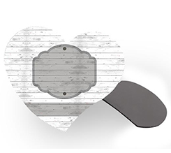 calamita a cuore con texture legno bianco