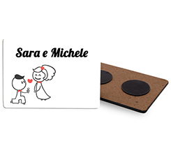 calamita in legno con foto matrimonio