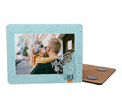 calamita in legno con foto festa del papà