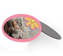 Calamita ovale flessibile cornice con fiore