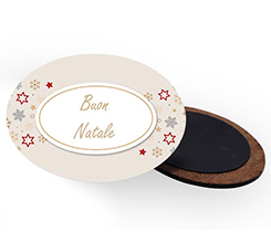 Calamita ovale in masonite Fantasia di Natale
