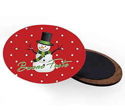 Calamita ovale in masonite Pois natalizi