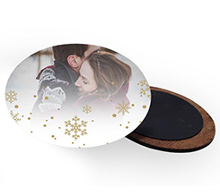 Calamita ovale in masonite White Christmas