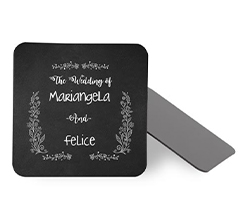 Calamita quadrata con grafica nera