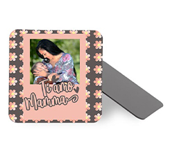 Calamita quadrata con fiori rosa