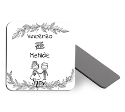 Calamita quadrata con piccoli sposi