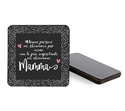 Calamita quadrata in masonite Citazione mamma