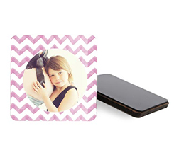 Trama zig zag sulla tua foto calamita in legno quadrata