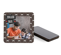 Calamita quadrata con baffi e scritta per papà