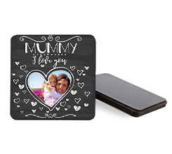 Calamita quadrata in legno con foto e grafica Mummy