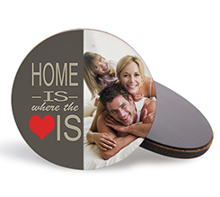 calamita in legno rotonda con foto grafica home