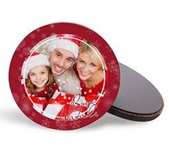 calamita rotonda in legno buon natale