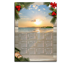 Calendario magnetico A3 Christmas wood