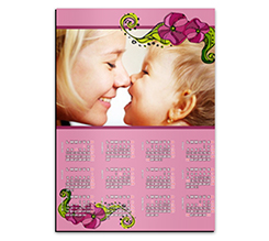 Calendario magnetico A3 Fiori Fucsia