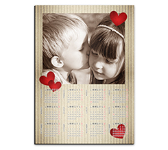 Calendario magnetico A3 Love Hearts