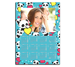 Calendario magnetico A3 Lovely panda