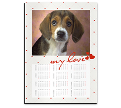 Calendario magnetico A4 Love Hearts