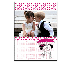 Calendario magnetico A4 Raining hearts