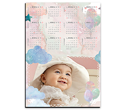 Calendario magnetico A4 Soft clouds