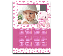 Calendario magnetico A4 Stelle rosa