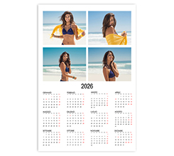 Calendario poster basic collage 4 riquadri