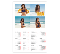 Calendario poster basic collage 4 riquadri