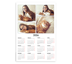 Poster calendario Basic bianco