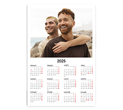Poster calendario foto singola bianco