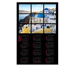Poster calendario Basic black
