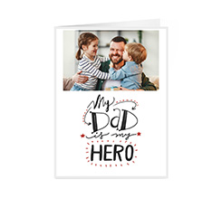 Biglietto pieghevole auguri con la grafica per il papà