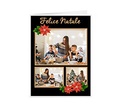 Bigliettino auguri di Felice Natale con collage di foto
