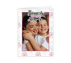 Biglietto auguri pieghevole per la mamma con foto e dedica