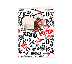 Biglietto auguri per san valentino con foto a cuore