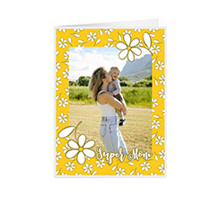 Biglietto per la festa della mamma con foto e Margherite