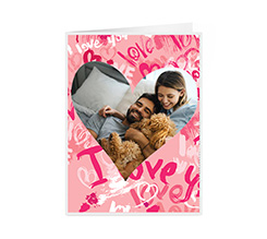 Biglietto auguri a 2 ante con foto a cuore per innamorati